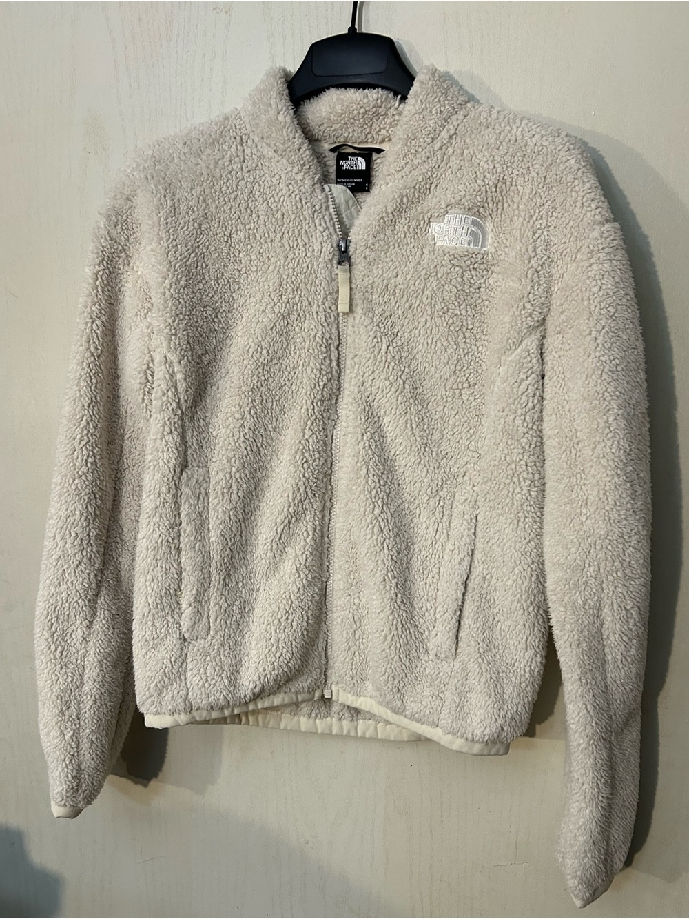 The North Face Women’s Small Ivory Sherpa Fleece Full Zip Jacket Cream